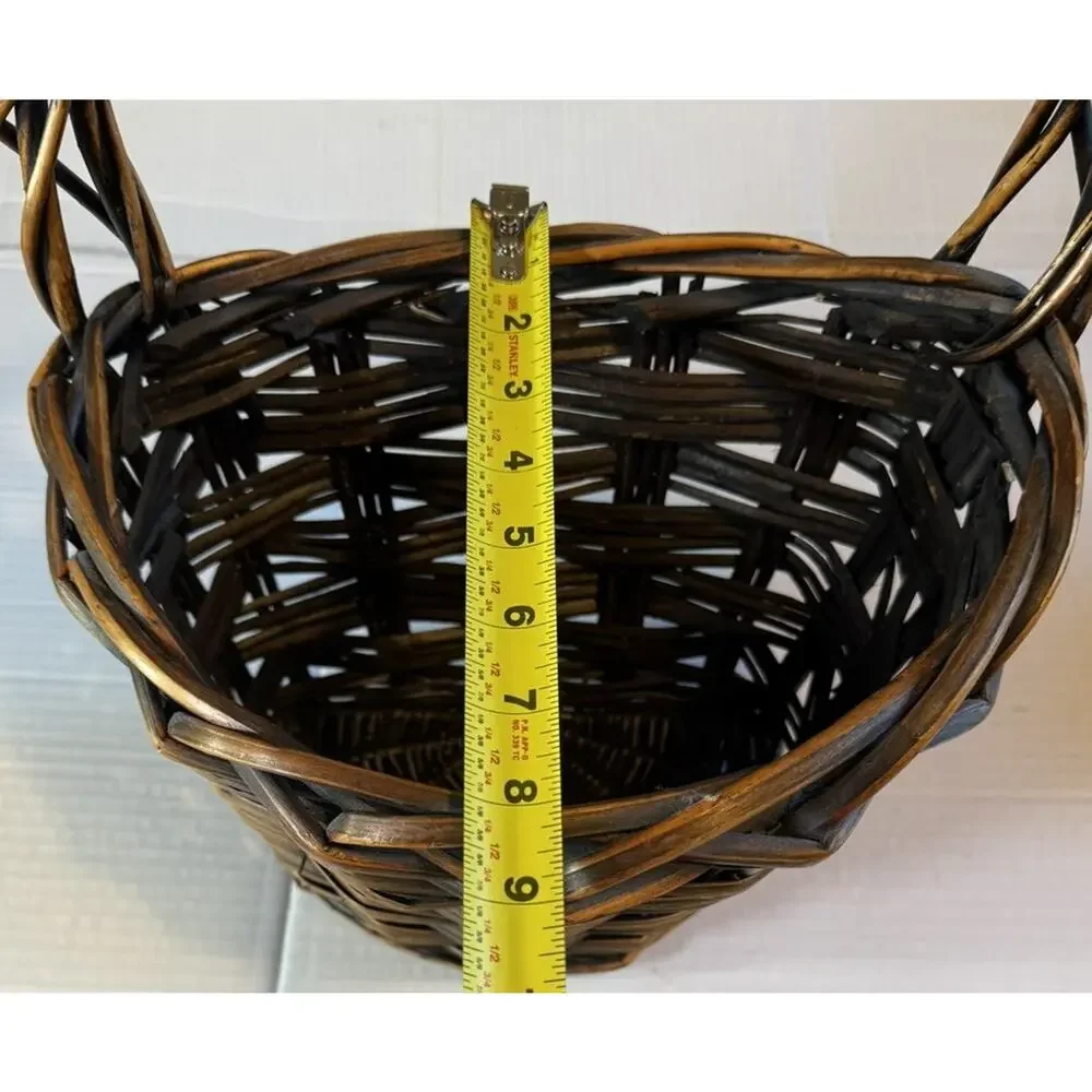 Vintage Basket Wall Hanging Dark Brown